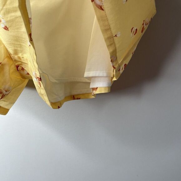 We Wore What Shorts Womens Large L Floral Etoile Yellow NEW Flat Front Side Zip - Picture 3 of 8